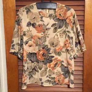 Floral Blouse 100% Silk